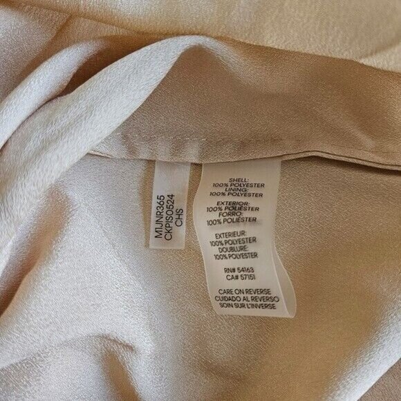 Calvin Klein Skirt Womens M Metallic Gold Shimmery Crinkle Pleated Midi Pull On - Picture 10 of 15